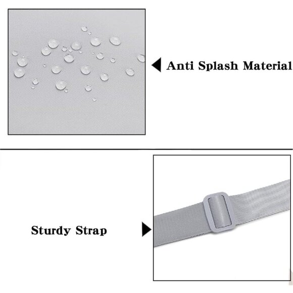 Unisex Nylon Shoulder Bag Medium Waterproof Lightweight Adjustable Strap - Picture 4 of 6